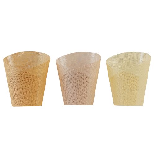 Floristik24 Jardinière papier tressé vanille, orange, rose Ø9cm H18cm 9pcs