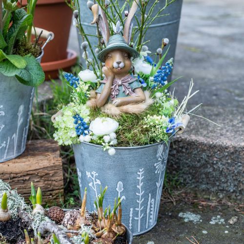 Floristik24 Jardinière jardinière seau métal déco vintage Ø14cm H13cm