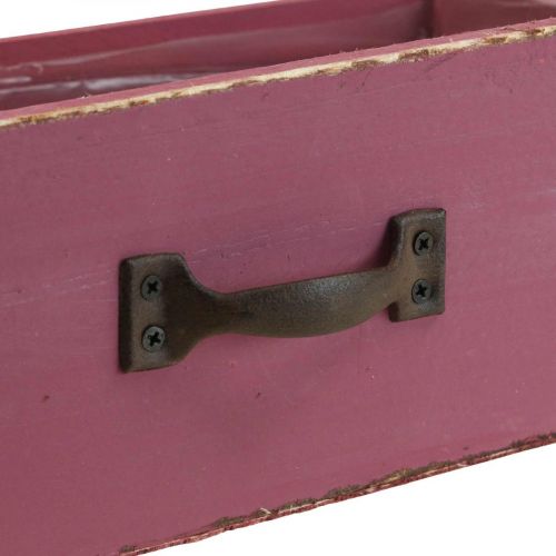 Floristik24 Jardinière tiroir bois déco violet 25×13×9cm