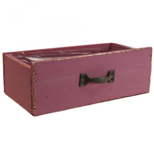 Floristik24 Jardinière tiroir bois déco violet 25×13×9cm