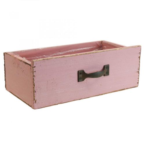 Floristik24 Jardinière tiroir jardinière en bois rose 25×13×9cm