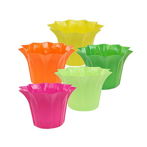Floristik24 Cache-pot pour plantes en pot de couleur assortie. Ø10.5cm 10pcs