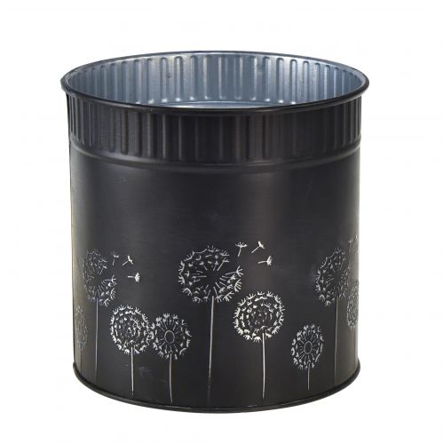 Jardinière Pot de Fleur Pissenlit Noir Ø15,5cm H15,5cm
