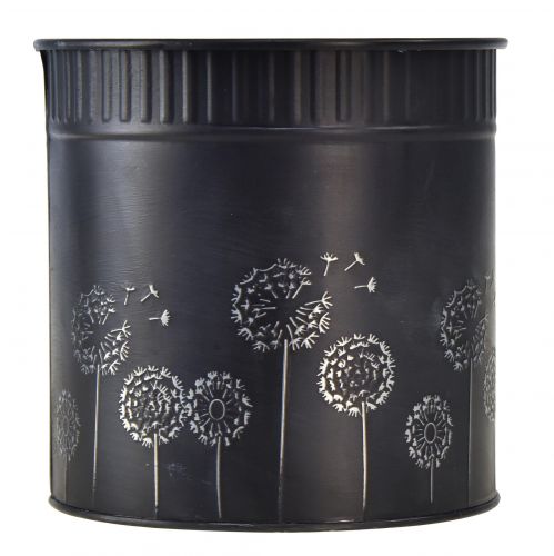 Article Jardinière Pot de Fleur Pissenlit Noir Ø15,5cm H15,5cm