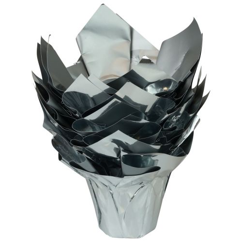 Article Jardinière argent brillant emballage cadeau Ø5,5cm H6cm 8 pcs
