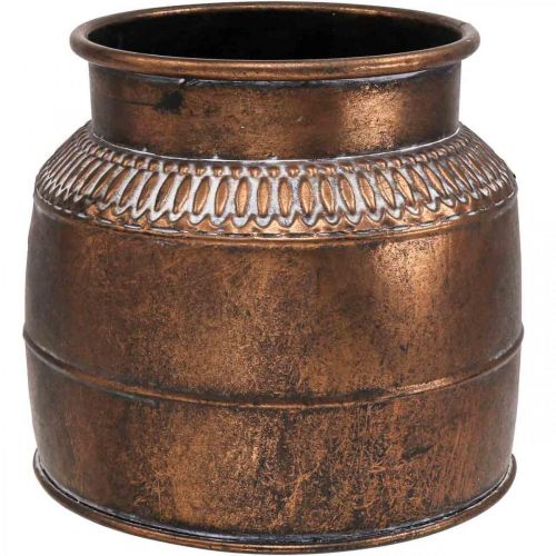 Jardinière grande jardinière décorative relief cuivre métal Ø22cm H21cm