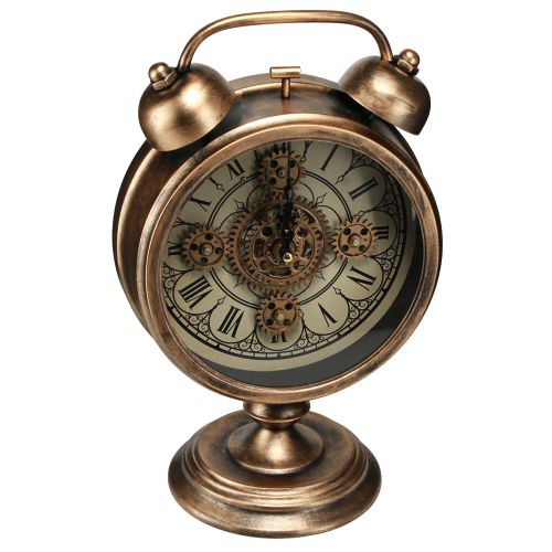 Article Horloge à chiffres romains vintage métal bronze Ø22cm