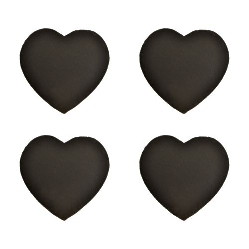 Coeur Ardoise Saint Valentin Coeur Décoratif Noir W16cm 4pcs