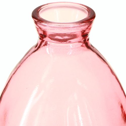 Article Vase bulbeux mini vases verre teinté rose Ø7cm H12cm 6 pcs