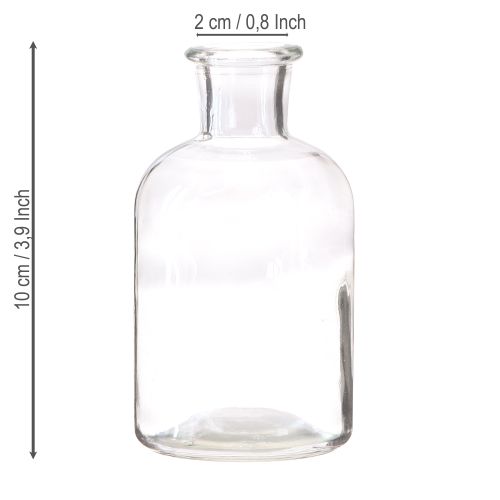 Article Vase bouteille en verre vase bouteille en verre transparent Ø5,5cm H10cm 6 pcs
