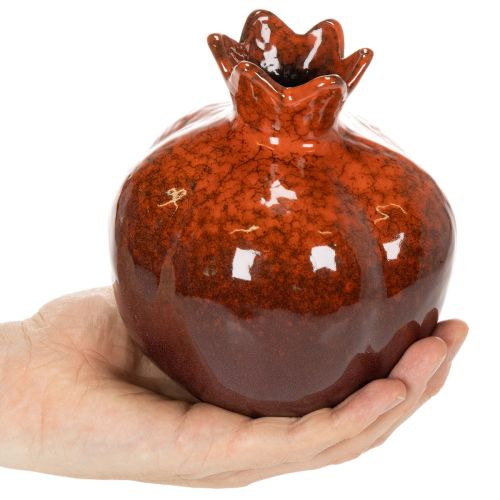 Décoration grenade en céramique rouge brillant 14 cm | Floristik24.fr