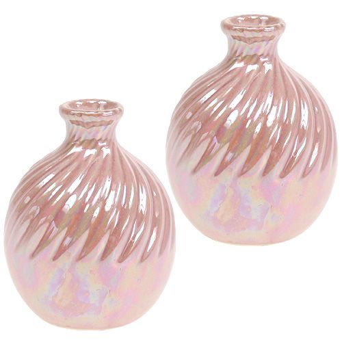 Floristik24 Vase Ø7.5cm H10cm nacre rose 6pcs