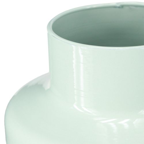 Article Vase métal déco Vert menthe pastel Ø16,5cm H23,5cm
