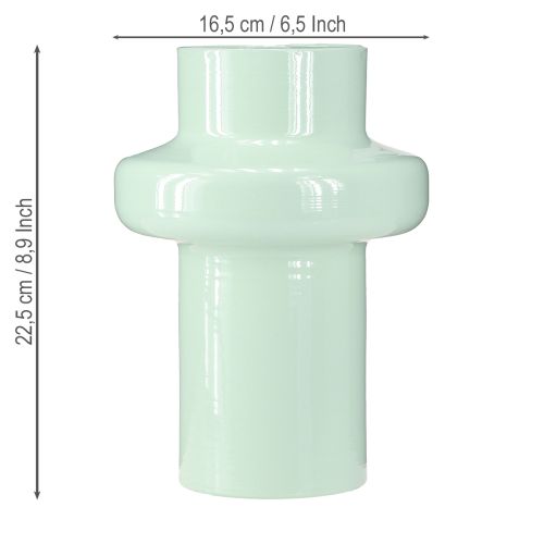 Article Vase métal déco Vert menthe pastel Ø16,5cm H23,5cm