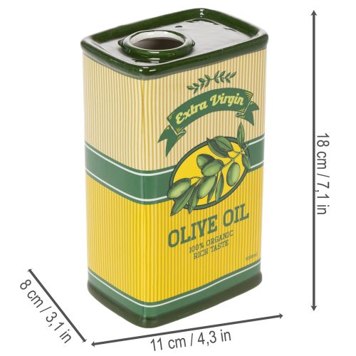 Article Vase à huile d'olive en céramique - Décoration de table idéale pour les fleurs séchées, 18 cm