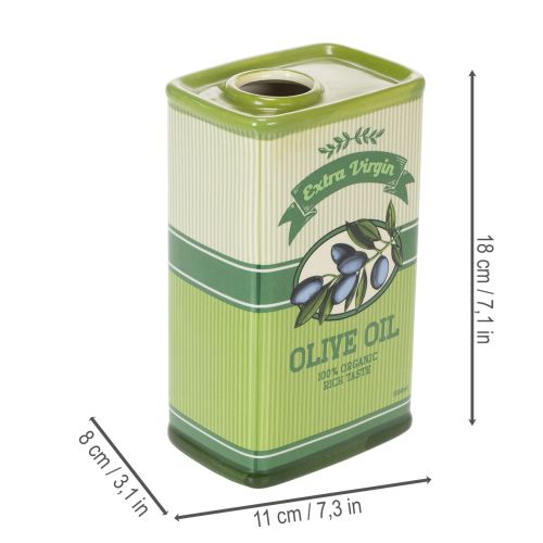 Article Vase à huile d'olive en céramique, idéal pour la décoration de la cuisine et d'une table méditerranéenne, 18 cm