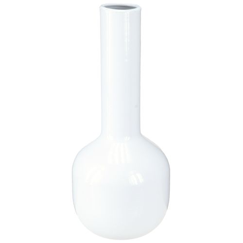 Article Vase décoratif moderne vase métal blanc crème Ø10.5cm H25.5cm