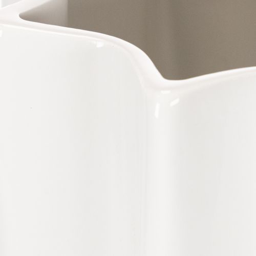 Vase Décorative en Céramique Blanche 38 cm avec Surface Striée | Floristik24.fr