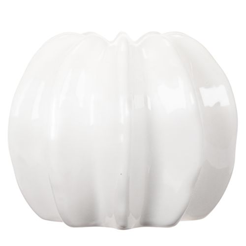 Vase en céramique blanche en forme de citrouille 15 cm décoration intérieure | Floristik24.fr