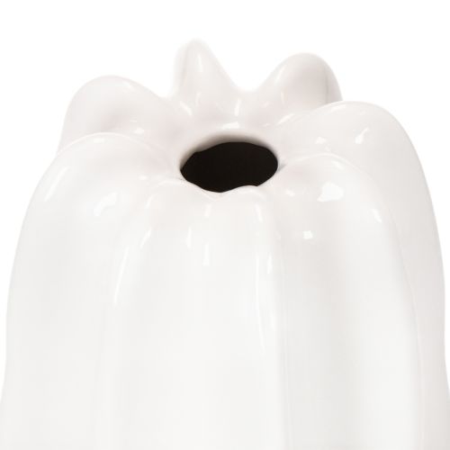 Vase en céramique blanche rainurée pour fleurs séchées 40 cm | Floristik24.fr