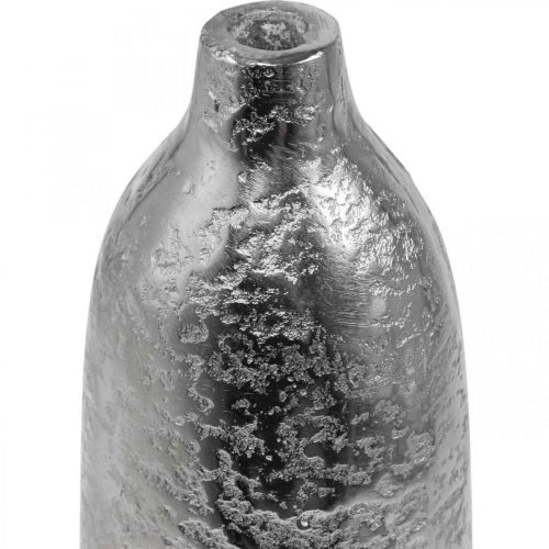 Article Vase décoratif vase à fleurs métal martelé argent Ø9,5cm H32cm