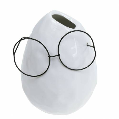 Article Vase avec verres décoration Pâques céramique blanc Ø8,5cm H13cm 3 pcs