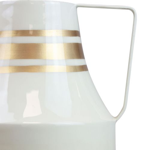 Article Vase anse métal pichet décoratif gris/crème/doré Ø17cm H23cm