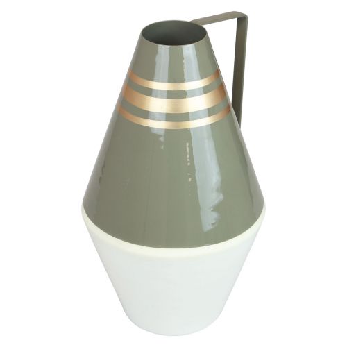 Article Vase anse métal gris/crème/doré vintage Ø19cm H31cm