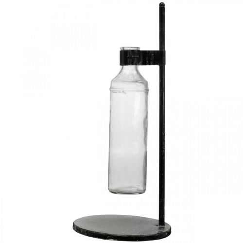 Article Vase décoratif bouteille décorative avec support en métal noir Ø16cm