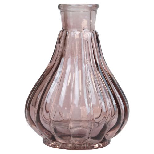 Floristik24 Vase vase en verre rose bulbeux vase décoratif verre Ø8,5cm H11,5cm