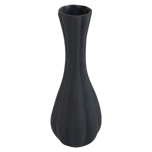 Floristik24 Vase vase verre noir rainures vase fleur verre Ø6cm H18cm