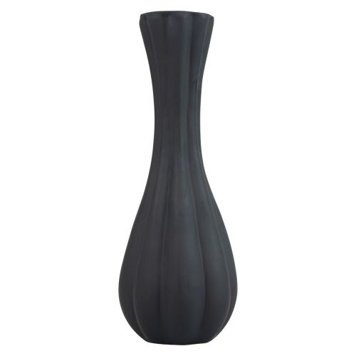 Article Vase vase verre noir rainures vase fleur verre Ø6cm H18cm