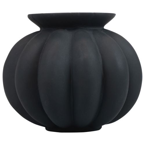 Article Vase vase en verre noir vase décoratif bulbeux verre Ø11cm H9cm