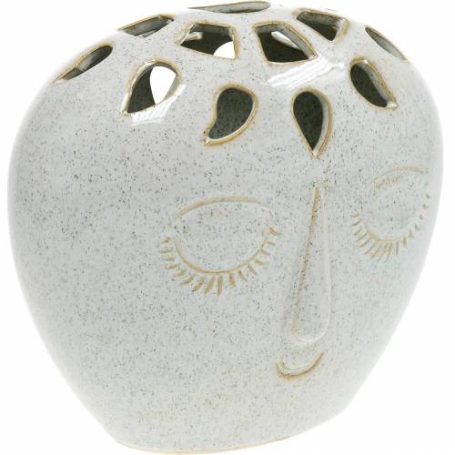 Floristik24 Vase avec crème pour le visage, beige H18cm aspect grès 1p