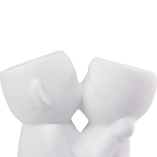 Floristik24 Vase Double Vase Blanc Couple Embrassant Céramique H23,5cm