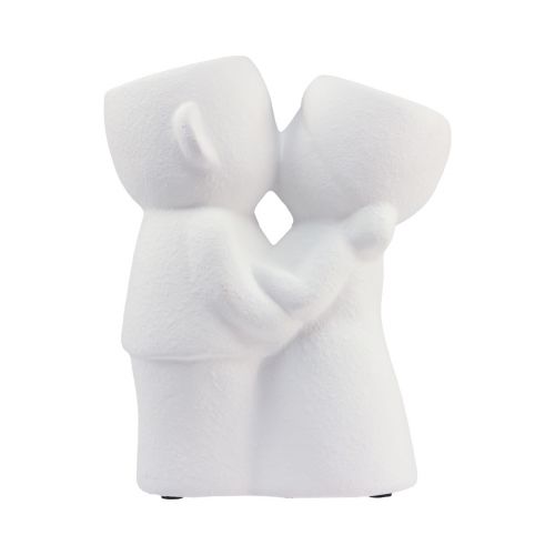 Floristik24 Vase Double Vase Blanc Couple Embrassant Céramique H23,5cm