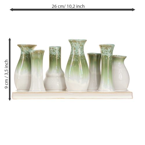 Article Vases décoratifs en céramique sur plateau, objet de décoration polyvalent, 26 cm