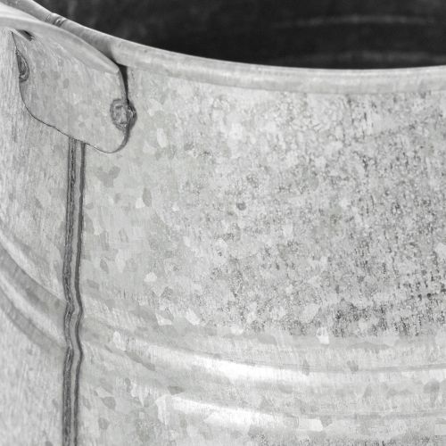 Arrosoir décoratif galvanisé, métal gris, style vintage, 1,7 L, H 23 cm, idéal pour les décorations florales et les jardinières élégantes. | Floristik24.fr