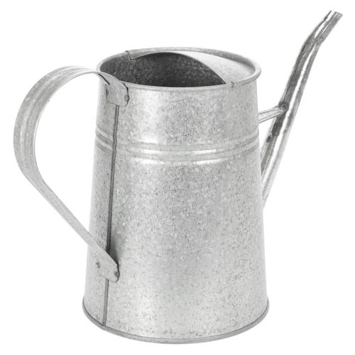 Arrosoir décoratif galvanisé, métal gris, style vintage, 1,7 L, H 23 cm, idéal pour les décorations florales et les jardinières élégantes. | Floristik24.fr