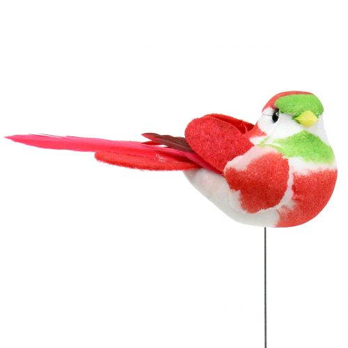 Floristik24 Oiseaux sur fil coloré 8cm 12pcs