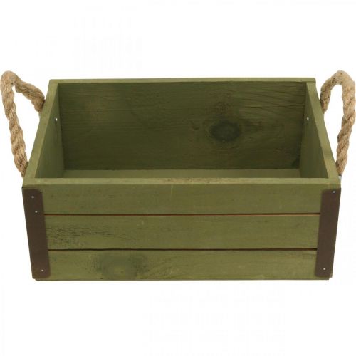 Article Jardinière vintage en bois vert L24/30cm set de 2