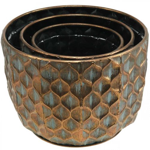 Floristik24 Cache pot cache pot vintage couleur cuivre Ø22/28/35cm lot de 3