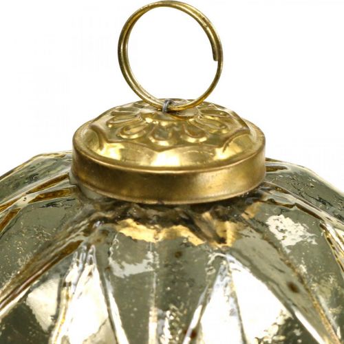 Boules de Noël vintage en verre avec motif Ø10,5cm 3pcs