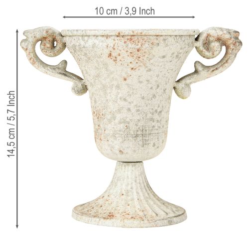 Article Coupe déco avec anses Vintage Métal Shabby Chic H14,5cm