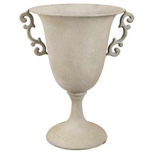 Tasse décorative vintage avec anses décoration métal gris H30cm