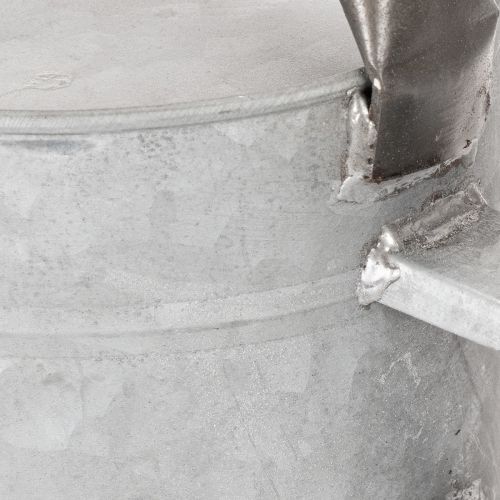 Arrosoir vintage en métal gris argenté, élégant objet de décoration de jardin, vase à fleurs, L 53 cm x H 29 cm | Floristik24.fr