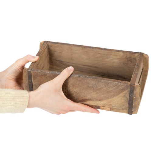 Jardinière vintage en bois, forme brique, 30 cm | Floristik24.fr