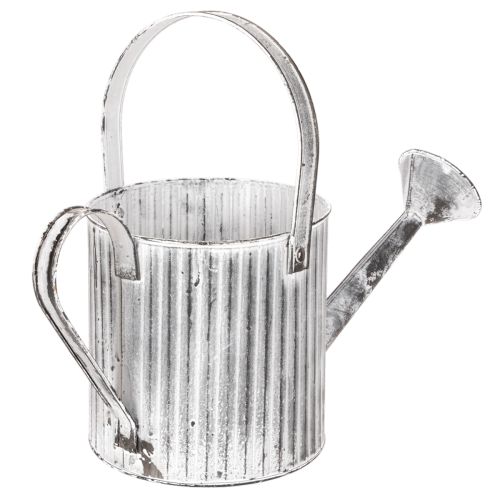 Pot de fleurs vintage Ø17cm, arrosoir décoratif, pot en métal style shabby chic | Floristik24.fr