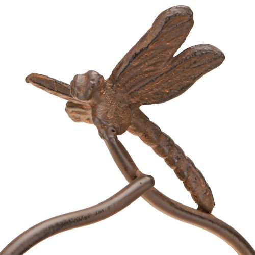 Article Jardinière vintage avec tuteur et libellule Métal Ø16/H62cm
