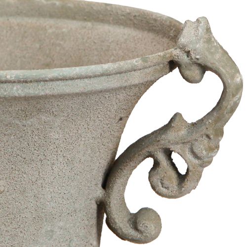 Article Trophée vintage trophée en métal gris avec anse H22,5cm